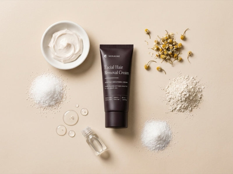 Meravae key ingredients flat lay