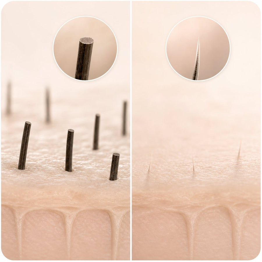 No blunt razor-stubble feel